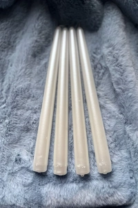 Beyaz Parlak 4'lü dörtlü Şamdan Mumu